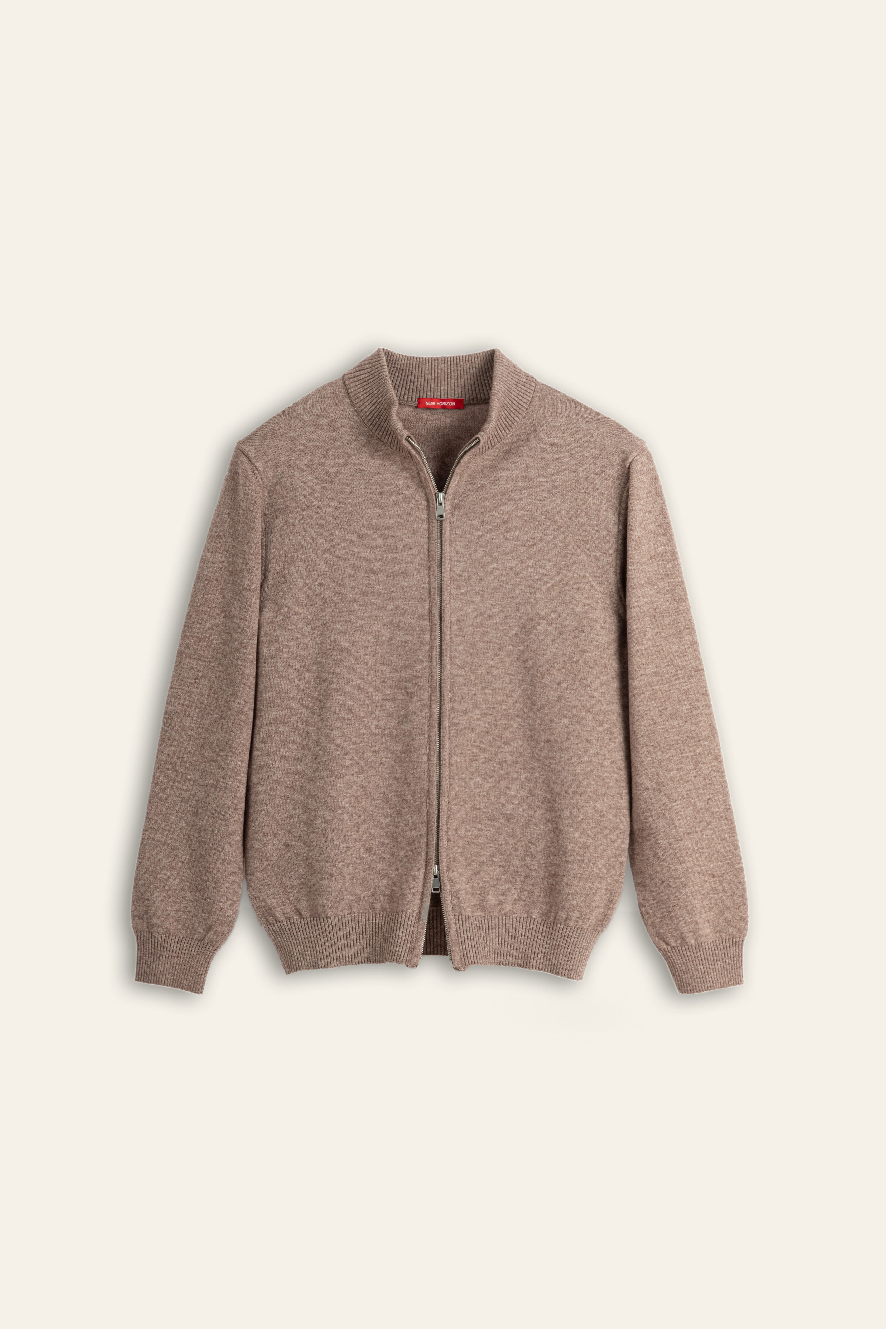 Wool Knitted Jacket - Taupe